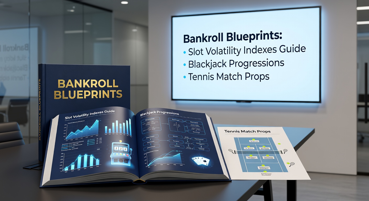 Grafiek met bankroll curves en volatiliteitsindexen voor slots en blackjack strategieën