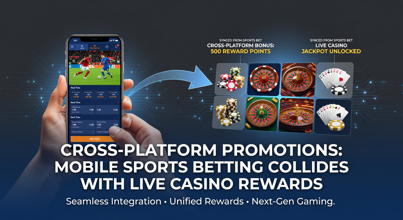 Mobiele telefoon met sportwedden app en live casino promotie op scherm, symboliserend cross-platform beloningen