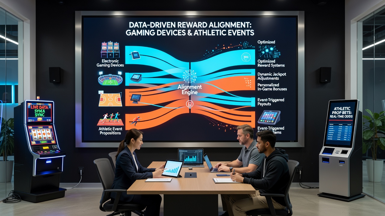 Weergave van realtime data-alignatie tussen gamingapparaten en sportevenementen via beveiligde verbindingen