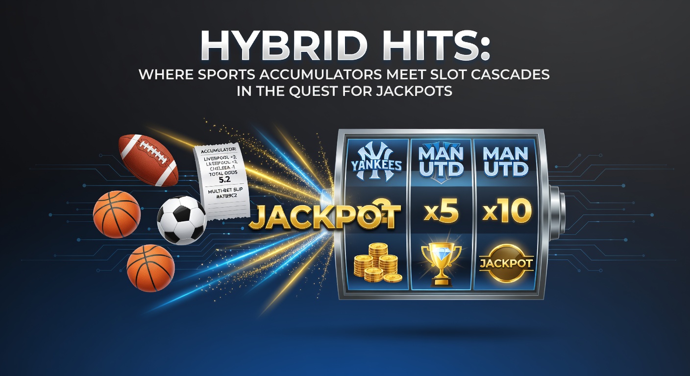 Dynamische weergave van een hybride gokspelinterface waar sportweddenschappen en slotcascades versmelten, met vallende symbolen en accumulerende odds