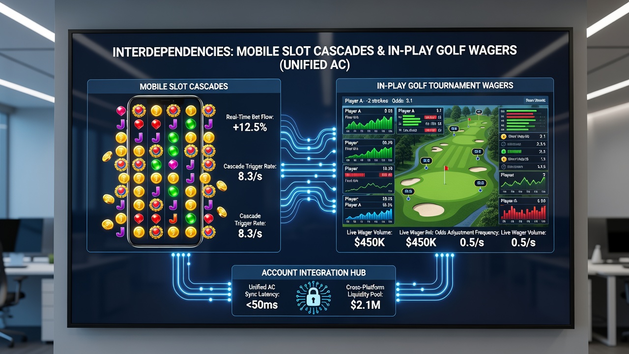 Weergave van realtime data-uitwisseling tussen slot cascades en golf leaderboards