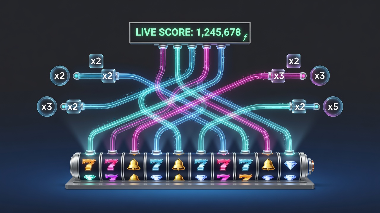 Diagram van dataflow tussen slot multipliers en live sport scores