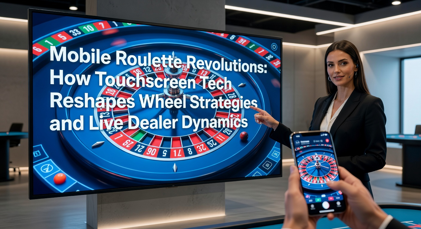 Speler veegt over touchscreen tijdens mobiele roulette sessie met levensechte dealer op achtergrond