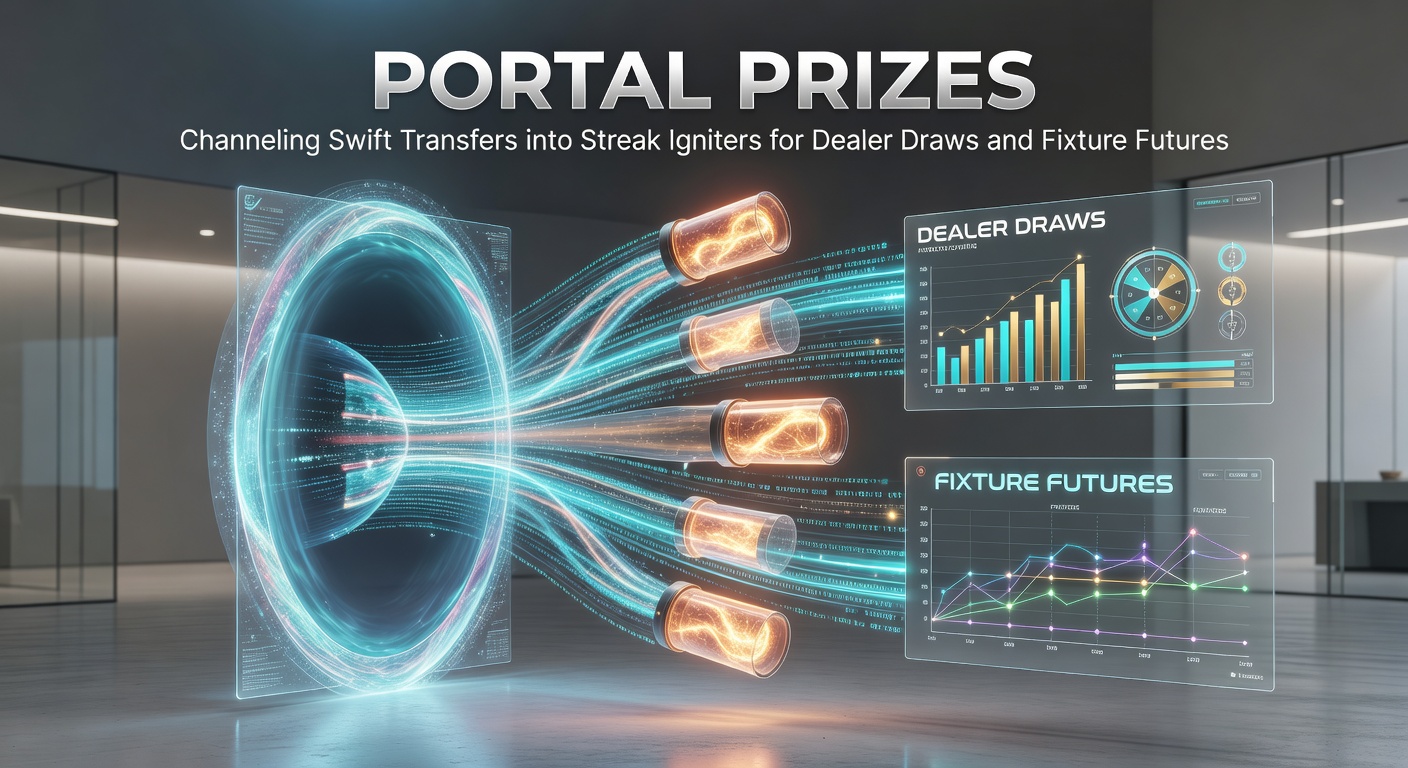 Grafische weergave van een digitaal portaal met stromende transfers die overgaan in vurige streaks bij dealer tafels en sportwedstrijd schema's