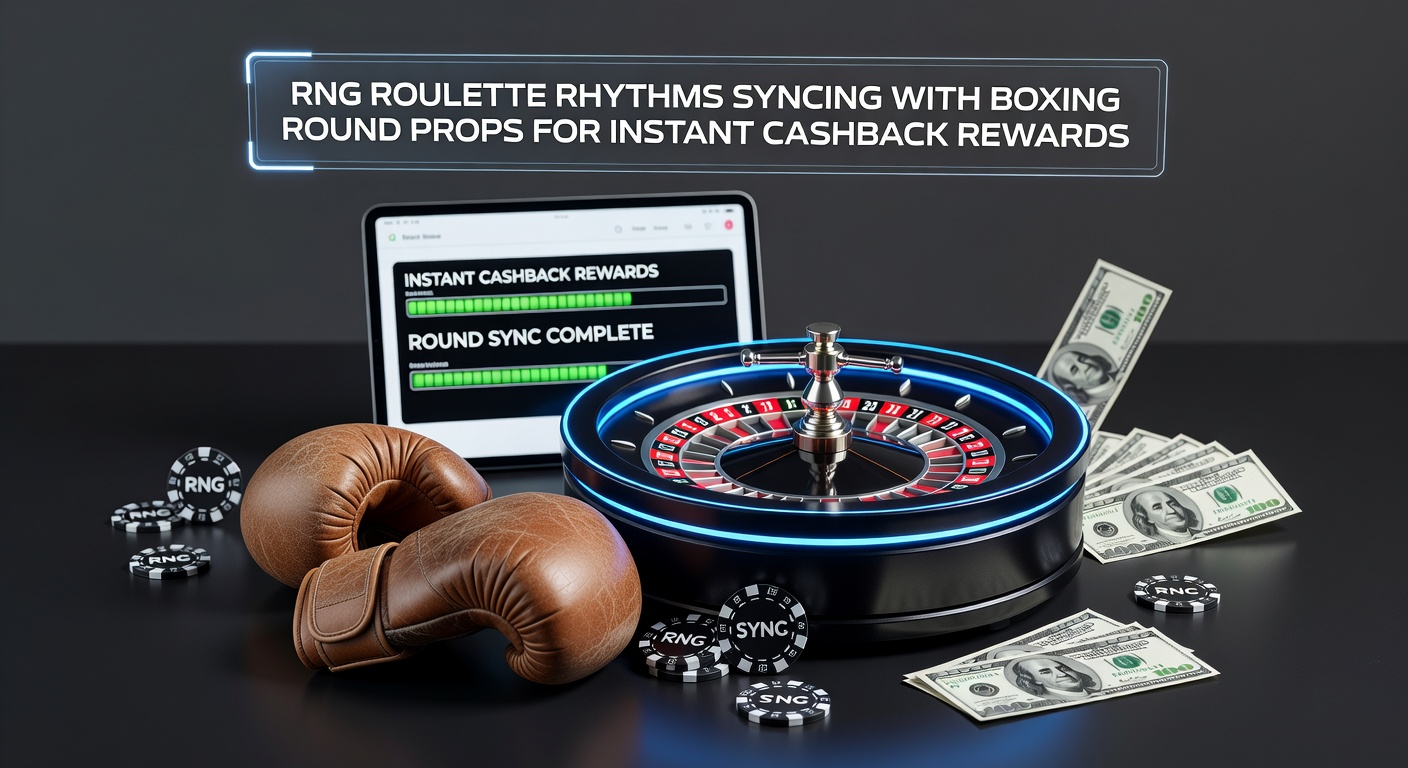 Digitale weergave van een RNG-roulettewiel dat pulseert in ritme met bokshandschoenen en rondeklokken, symboliserend de sync tussen casinospel en sportweddenschappen