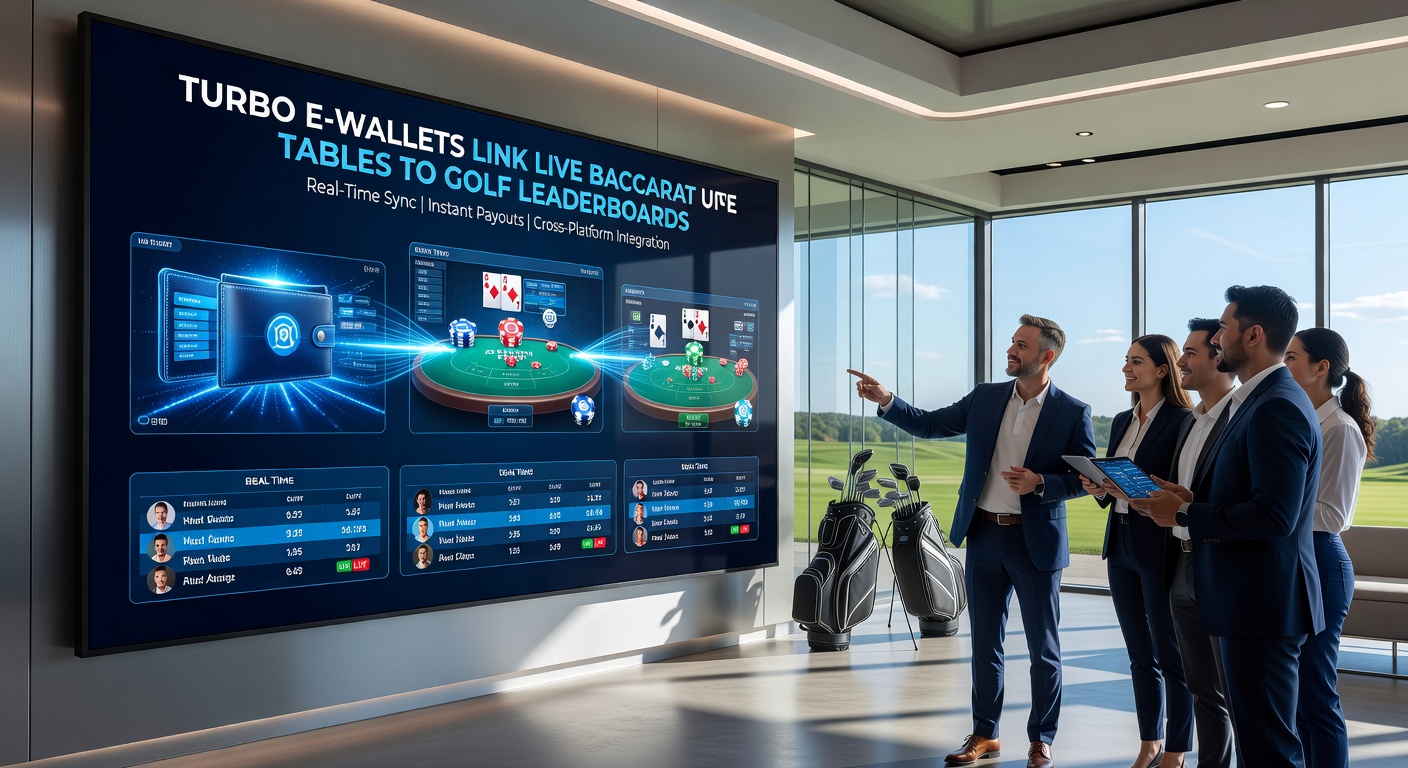 Voorbeeld van een mobiel dashboard met turbo e-wallet, live baccarat stream en golf leaderboard side-by-side voor snelle bets
